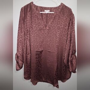 Maurices Mauve Animal Print Blouse